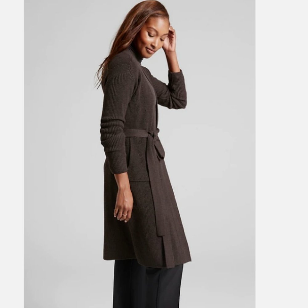 Athleta Scenic Wrap Cardigan Sweater in Walnut Brown